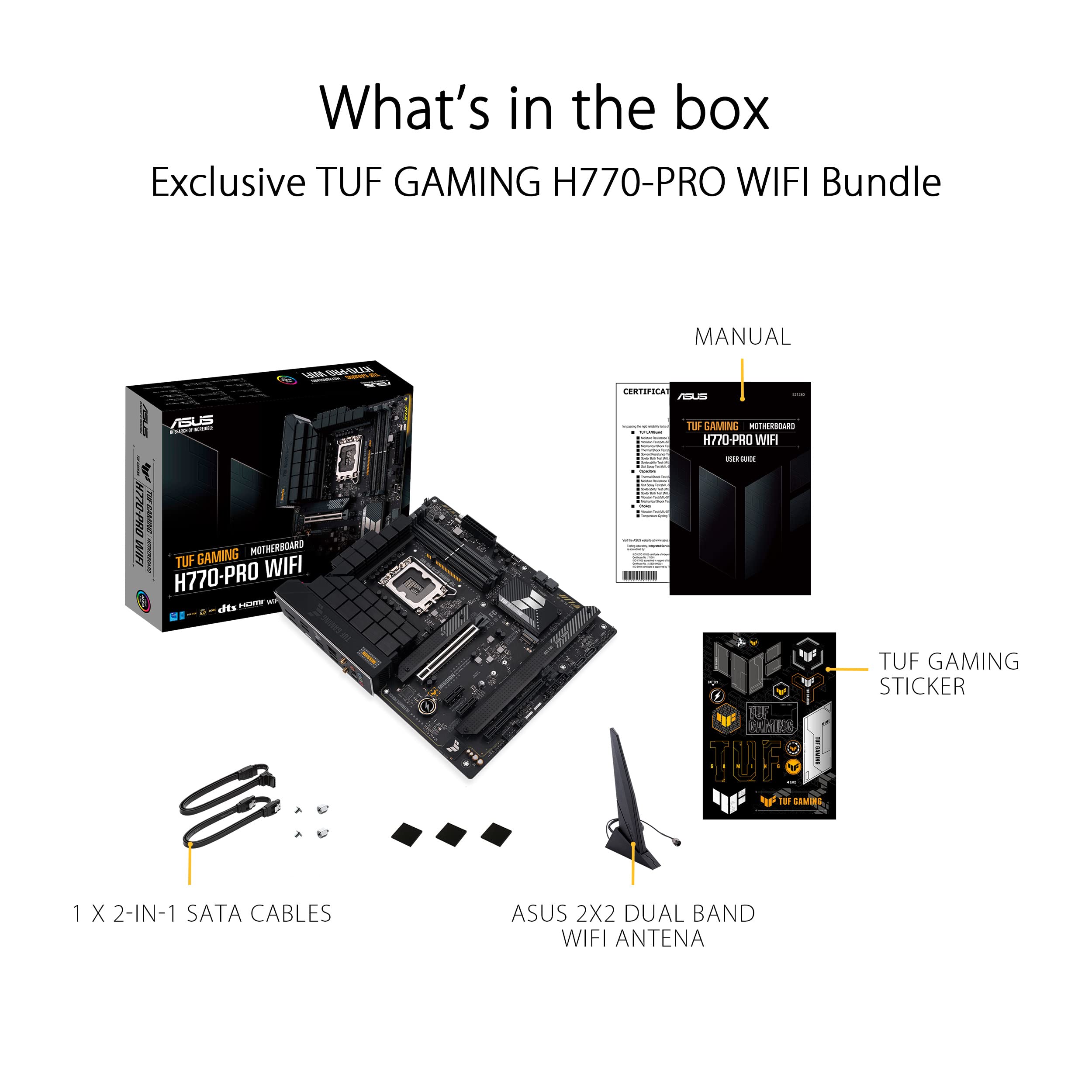 ASUS TUF Gaming H770-PRO WiFi Motherboard Socket Intel LGA ASUS TUF Gaming H770-PRO WiFi Motherboard Socket Intel LGA